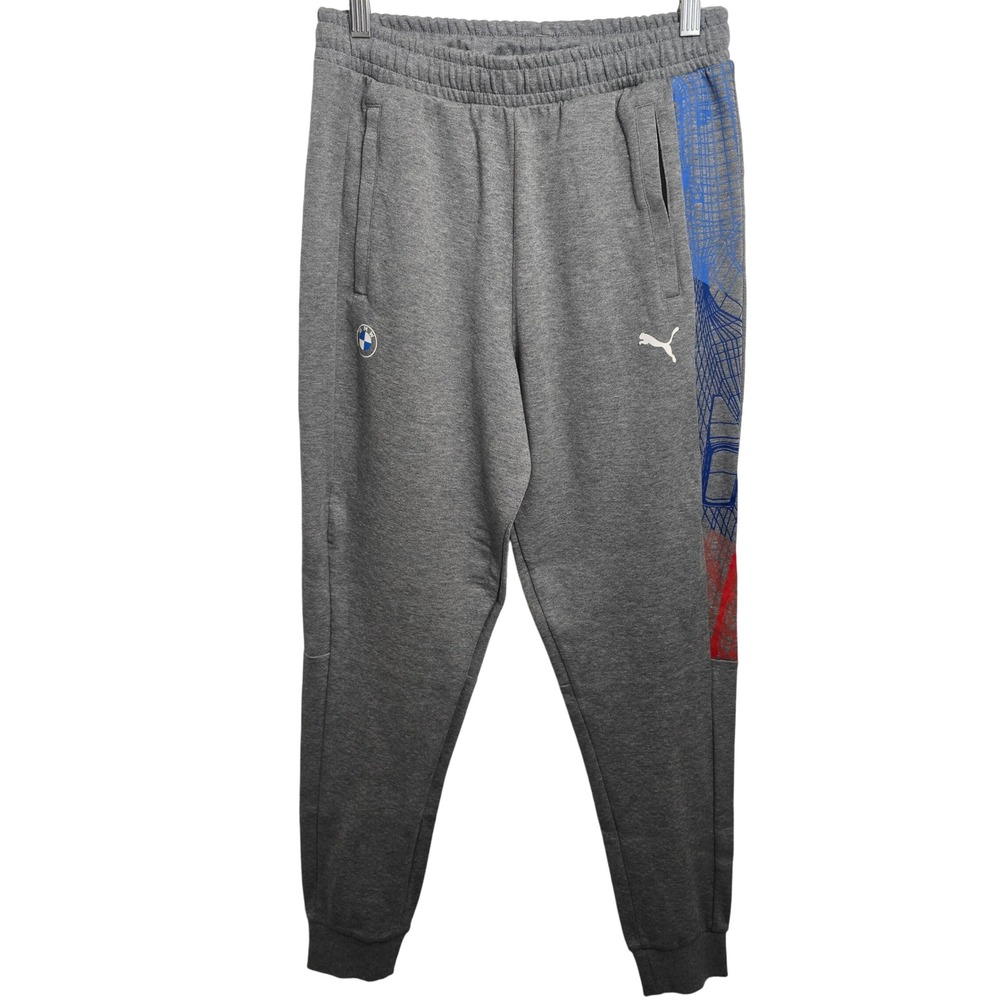 Puma BMW Motorsport‎ Mens Gray Fleece Jogger Sweatpants 531181-03 Size Small